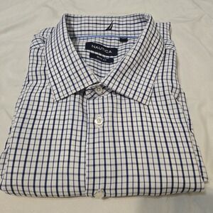 Nautica Slim Fit  Performance Mens Dress Shirt Long Sleeve XL 17-17.5 34/35 NWOT